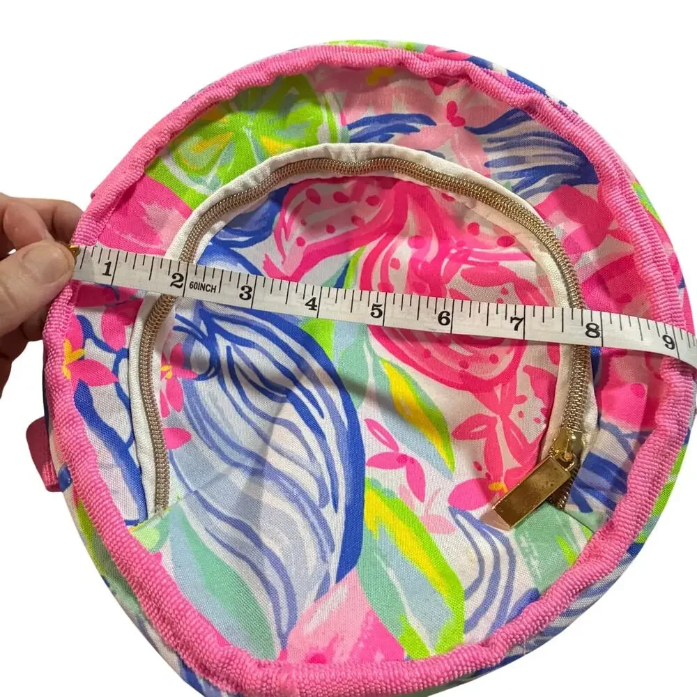 Lilly Pulitzer Insulated Beach Cooler bag in Aqua La Vista collapsible canvas